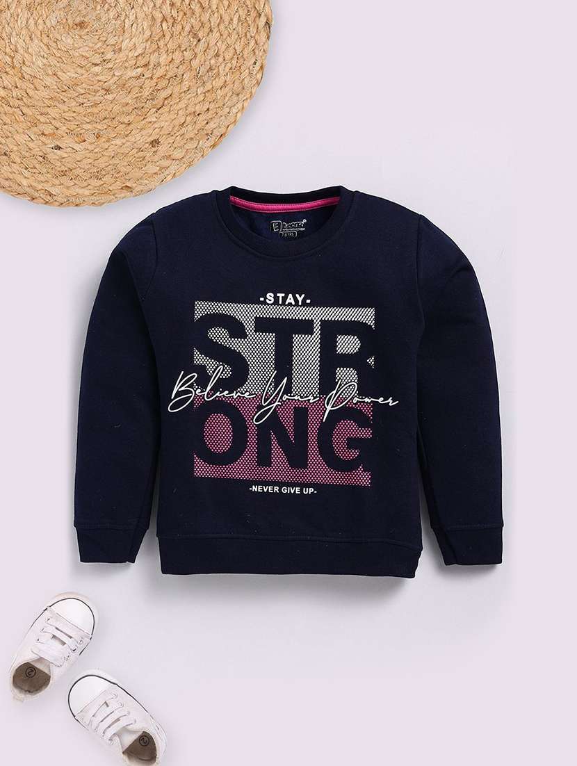 girls printed long sleeve sweatshirt