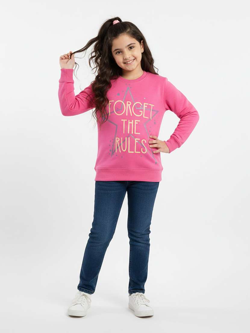 girls printed long sleeve sweatshirt