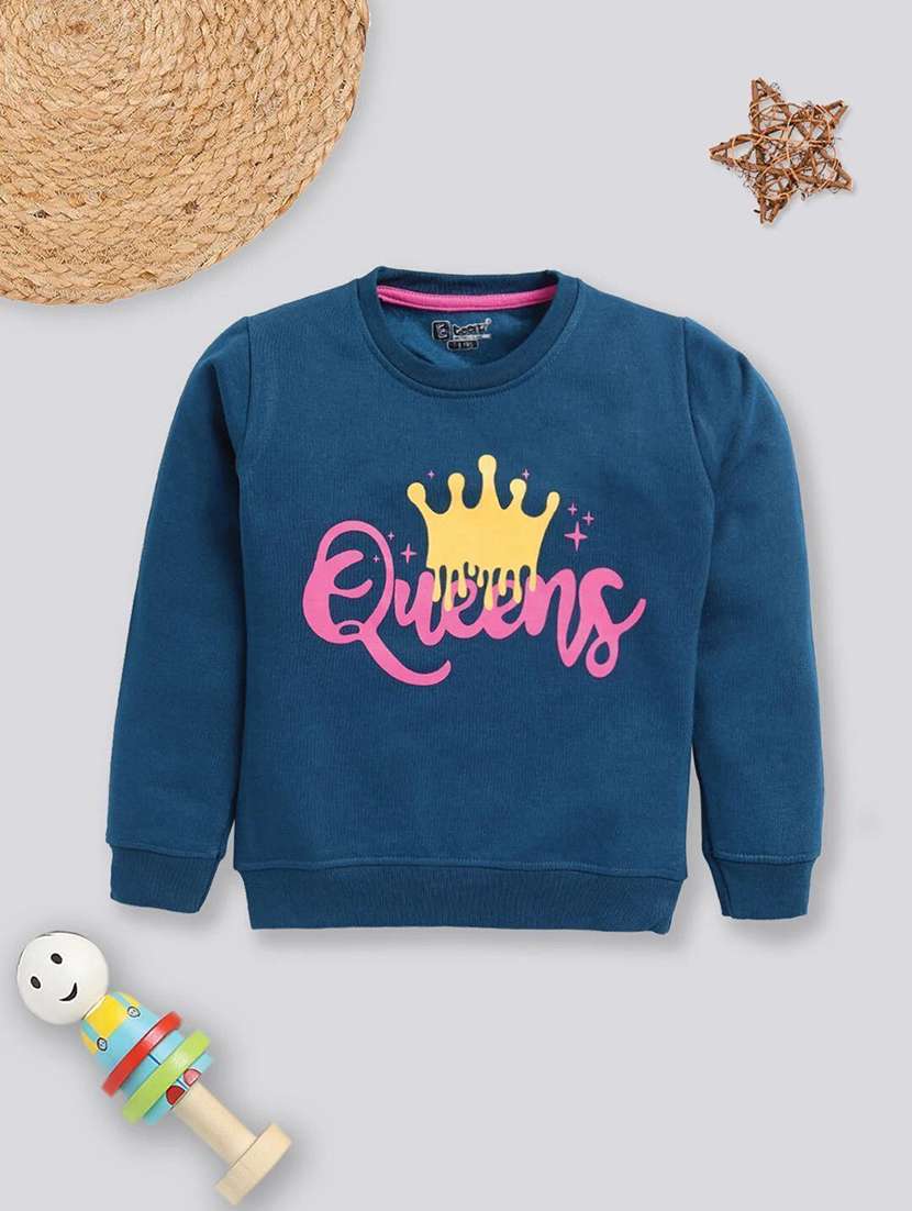 girls printed long sleeve sweatshirt