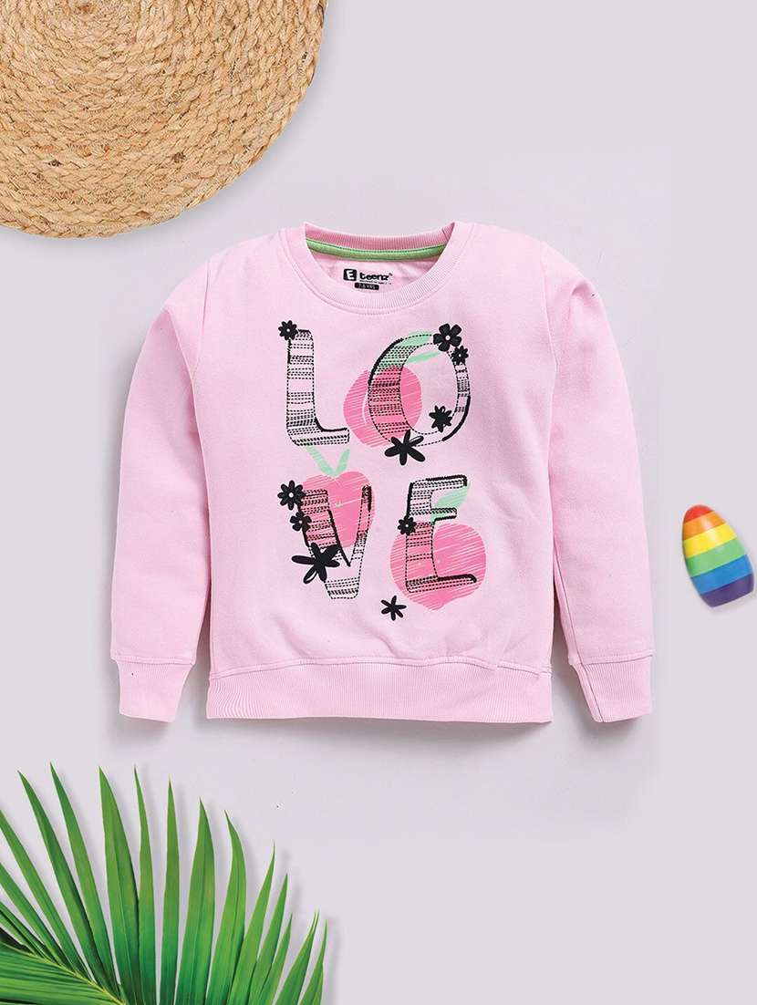 girls printed long sleeve sweatshirt