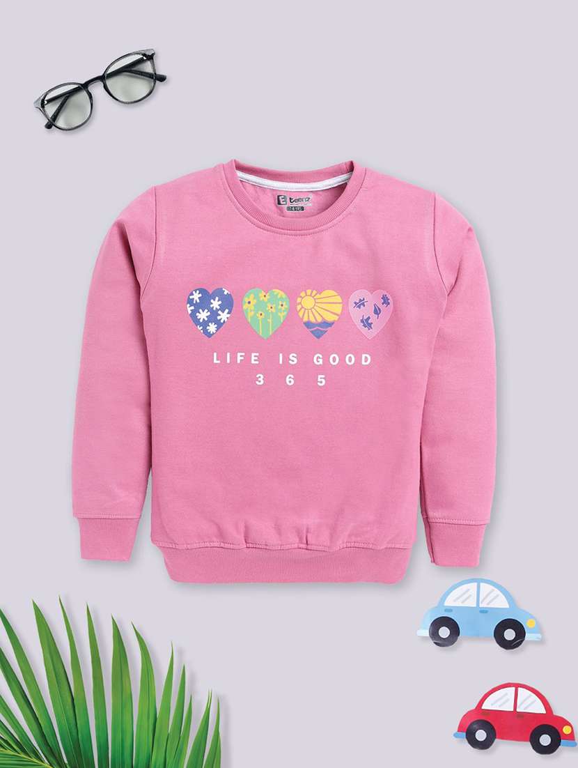 girls printed long sleeve sweatshirt