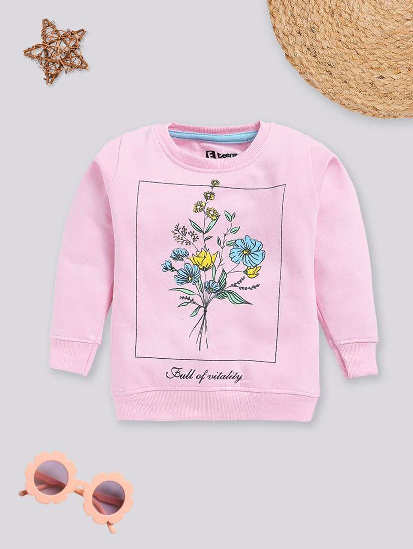 girls printed long sleeve sweatshirt