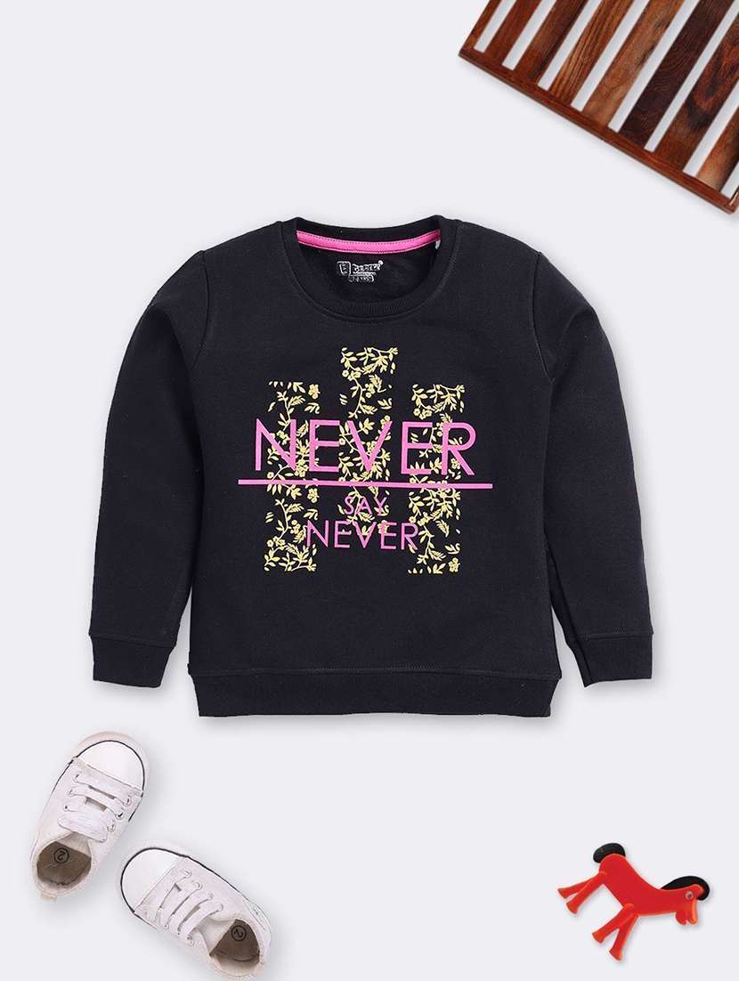 girls printed long sleeve sweatshirt