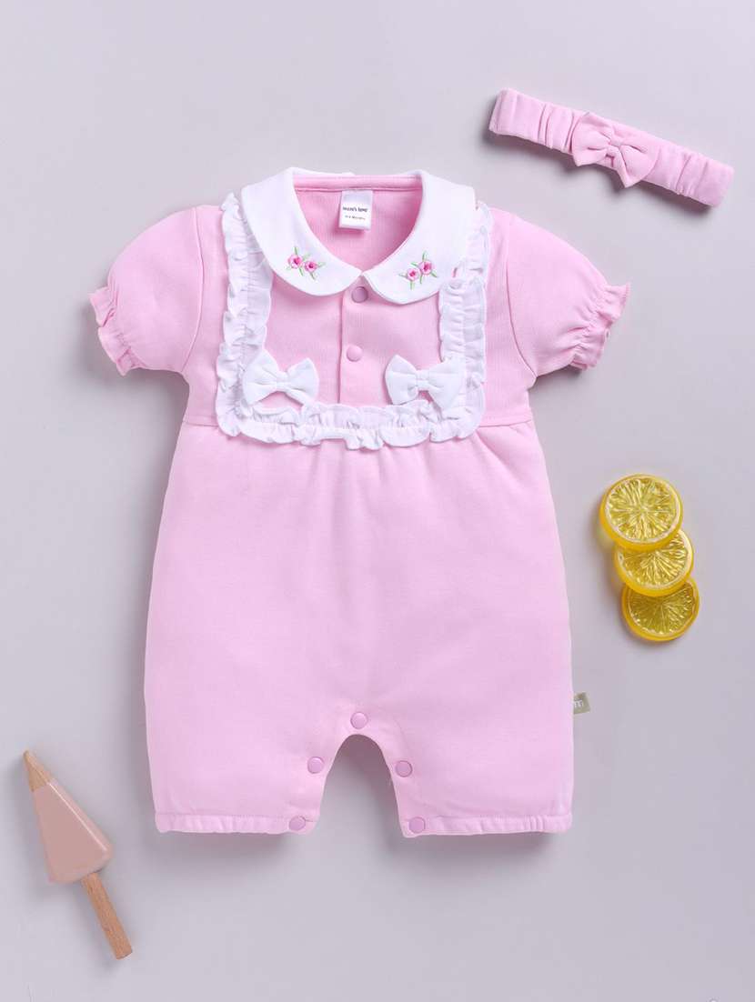 kids printed short sleeve romper