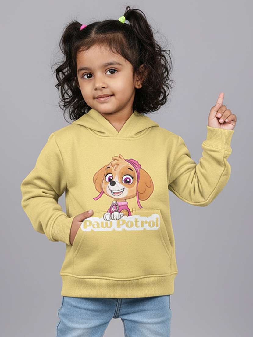 girls printed long sleeve hooded sweatshirt