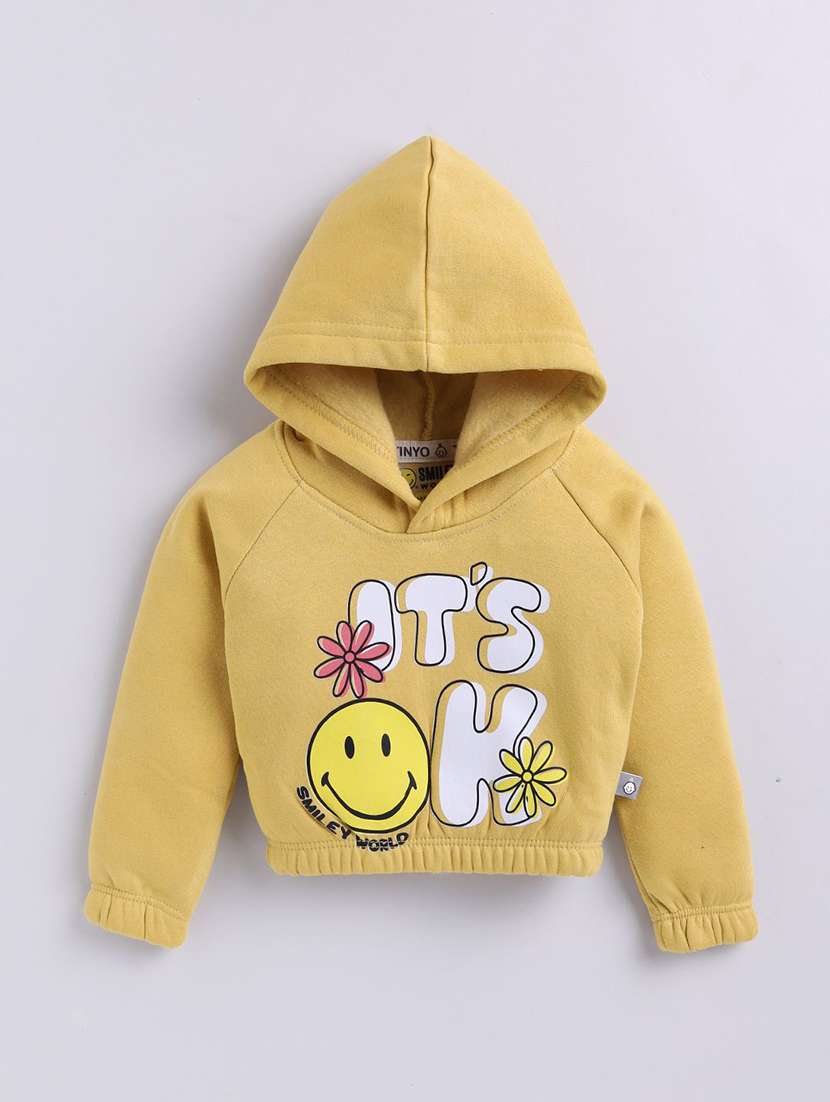 kids printed long sleeve hooded sweatshirt