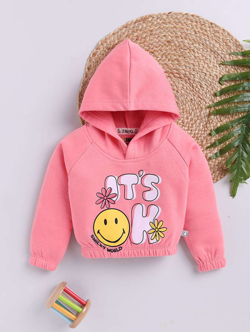kids printed long sleeve hooded sweatshirt