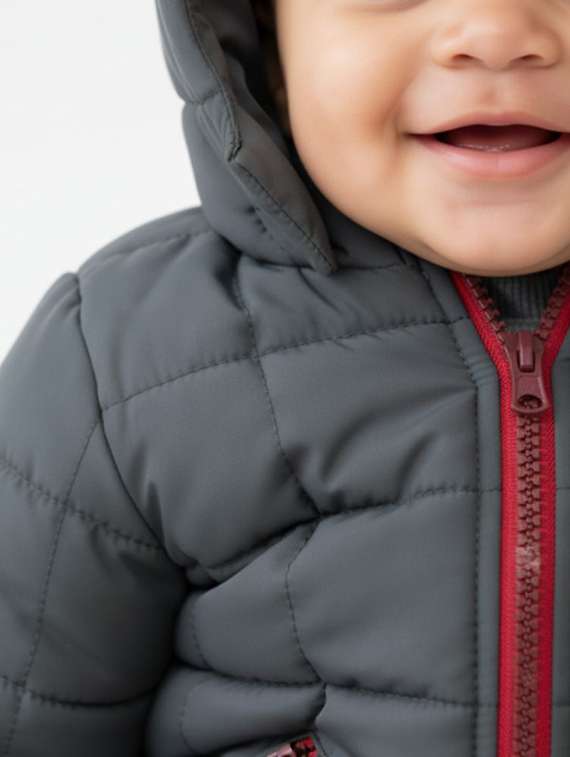 boys solid long sleeve hooded quilted jacket - 22283613 -  Standard Image - 3