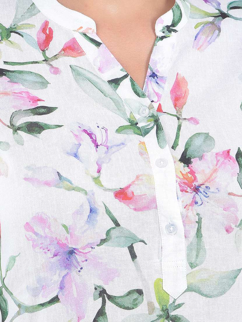 women printed three quarter sleeve top - 22283636 -  Standard Image - 5