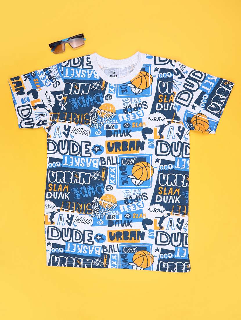kids grey cotton blend t-shirt