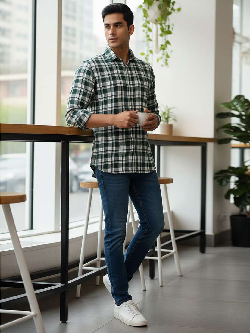 men checkered long sleeve regular fit casual shirt - 22284637 -  Standard Image - 3