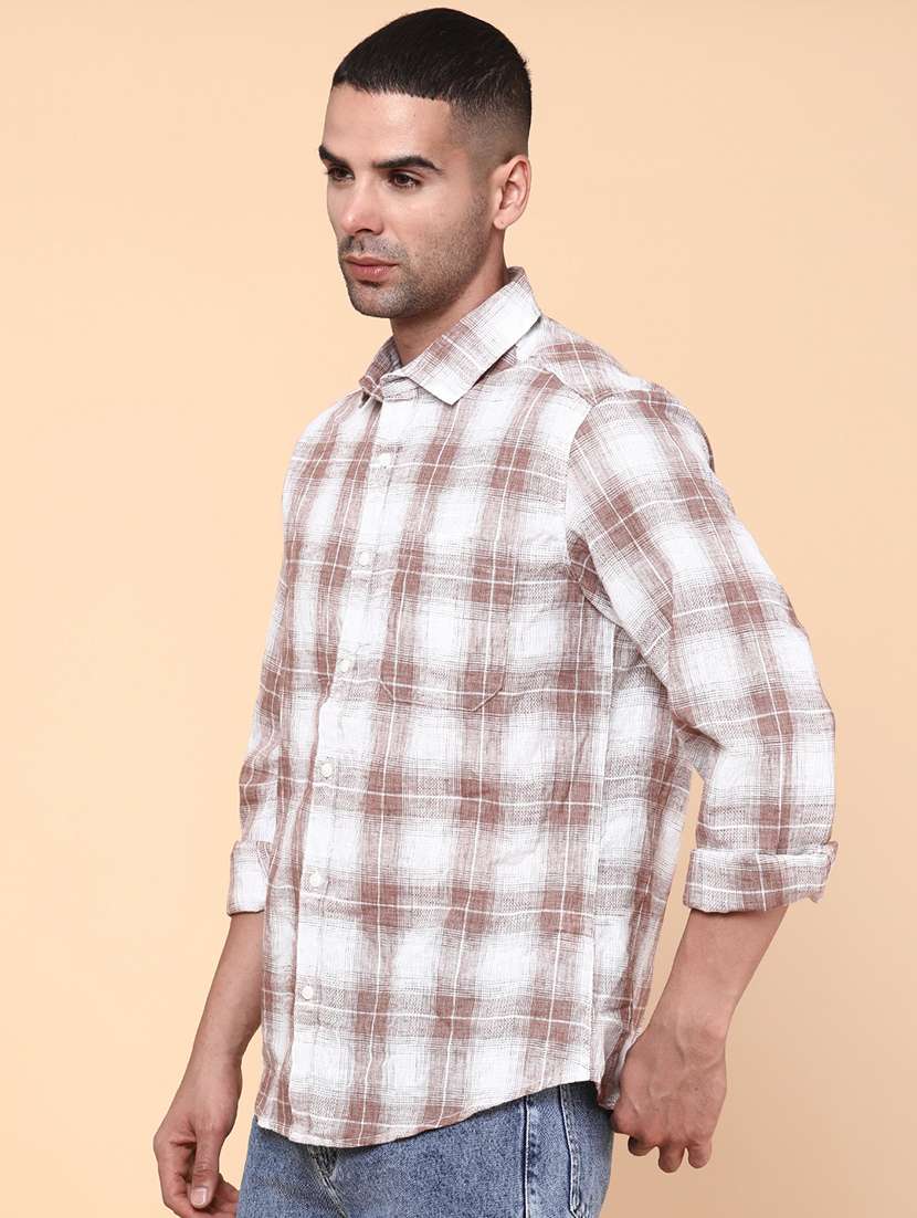 men checkered long sleeve regular fit casual shirt - 22284773 -  Standard Image - 3