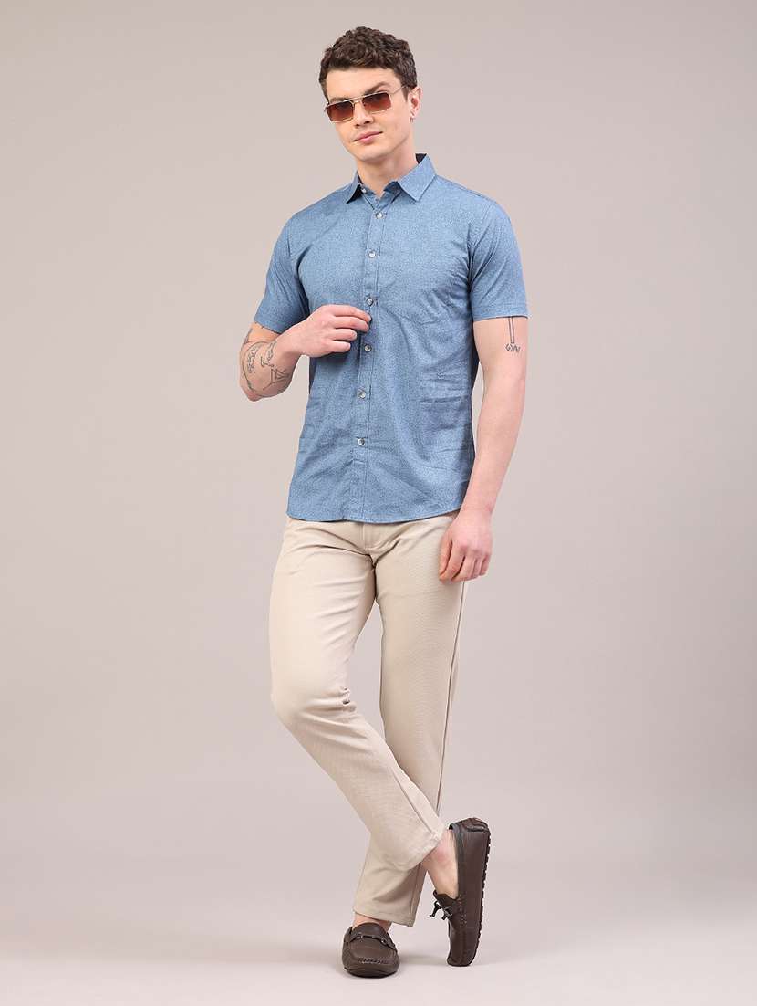 men floral printed short sleeve slim fit casual shirt - 22284784 -  Standard Image - 5