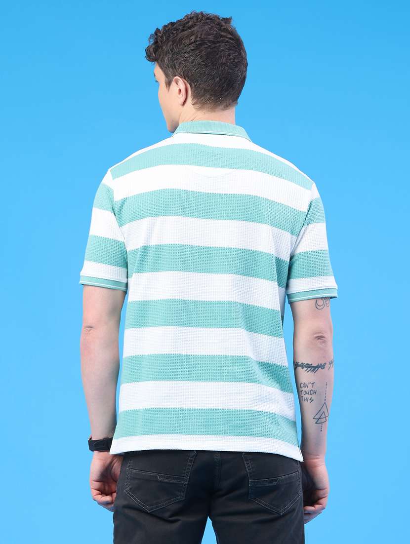 men striped short sleeve regular fit polo t-shirt - 22284853 -  Standard Image - 3