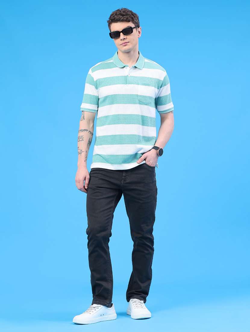 men striped short sleeve regular fit polo t-shirt - 22284853 -  Standard Image - 5
