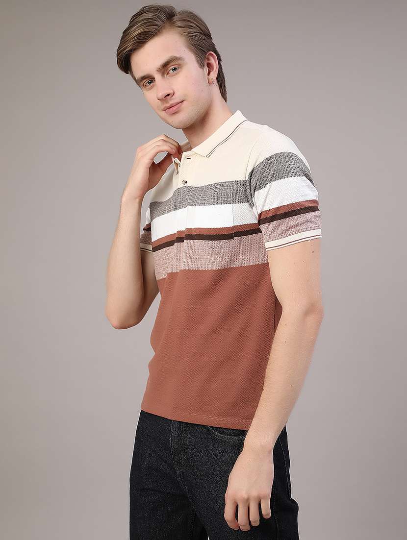 beige cotton blend plain tshirt - 22284854 -  Standard Image - 3