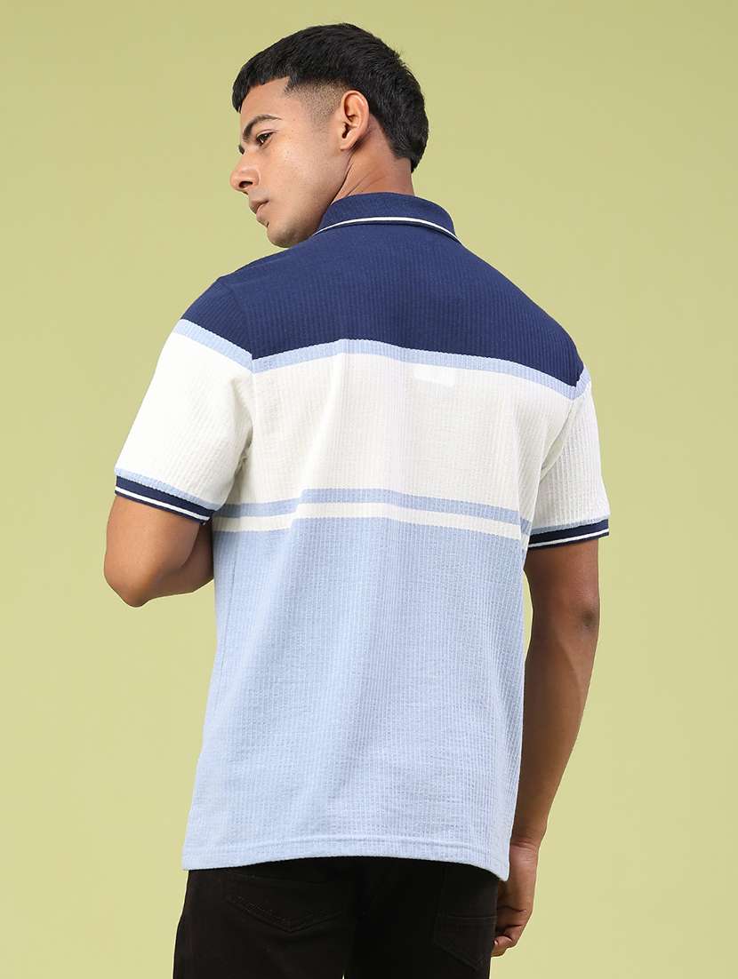 Men Color Block Short Sleeve Regular Fit Polo T-shirt - 22284860 -  Standard Image - 3