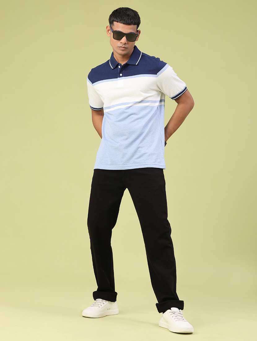 Men Color Block Short Sleeve Regular Fit Polo T-shirt - 22284860 -  Standard Image - 5