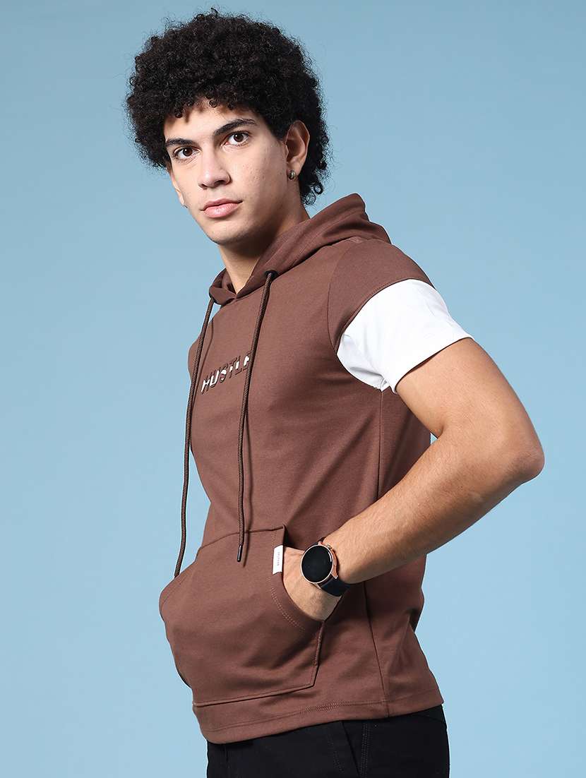 men brown cotton blend front print t-shirt - 22284963 -  Standard Image - 3