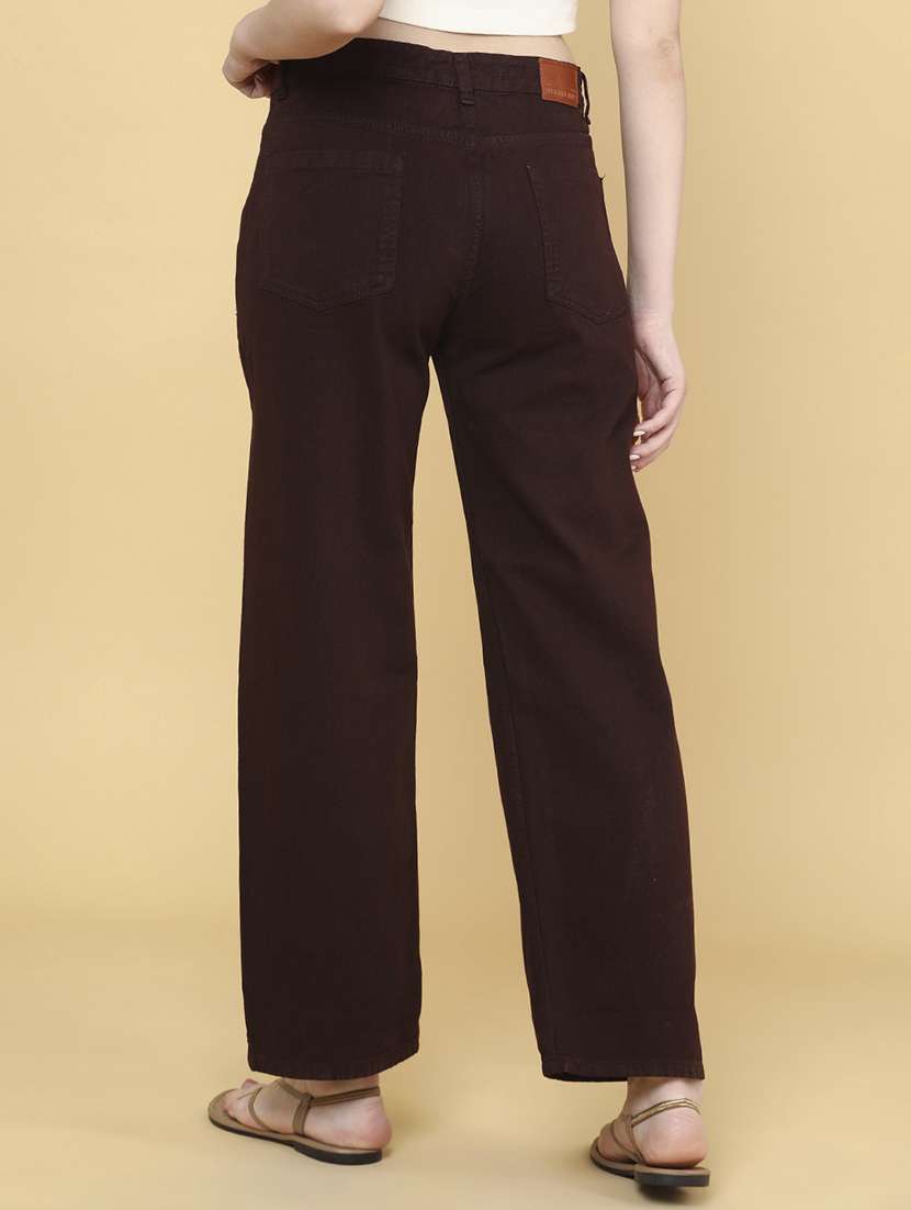 women brown cotton jean - 22284976 -  Standard Image - 3