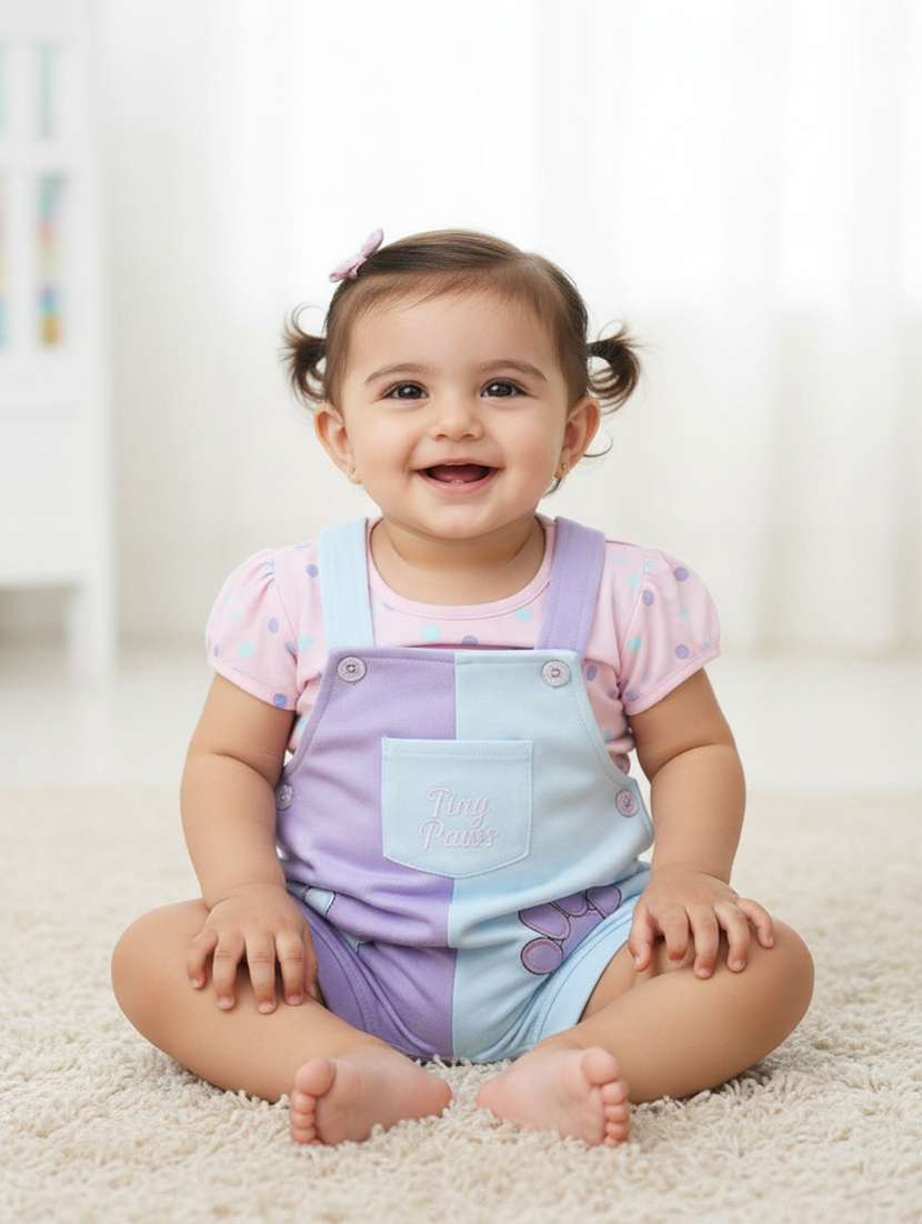 pink cotton dungarees twin sets & dungree