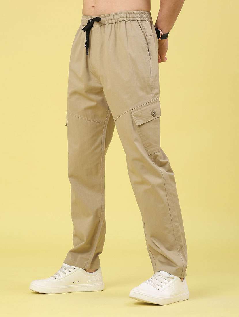 men solid mid rise regular fit cargo  - 22285097 -  Standard Image - 3