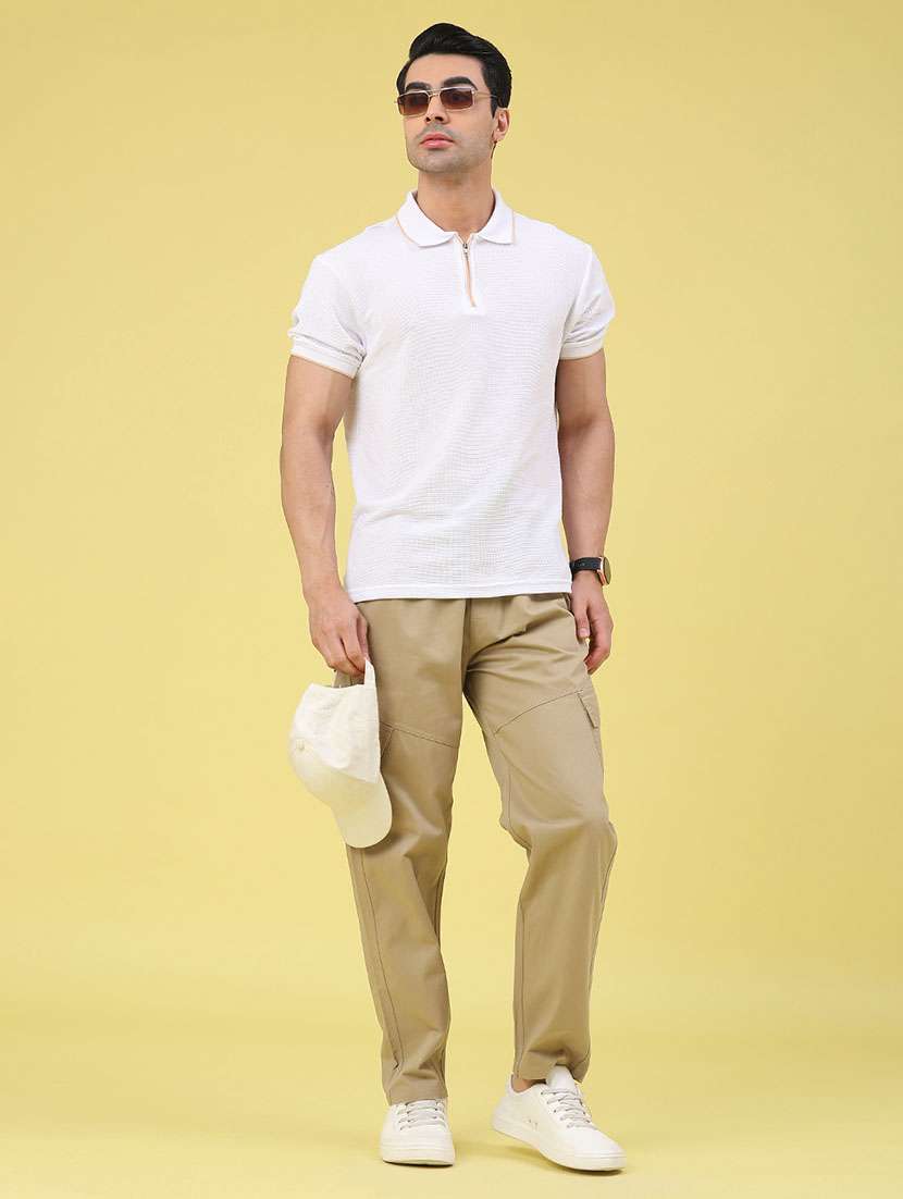 men solid mid rise regular fit cargo  - 22285097 -  Standard Image - 5