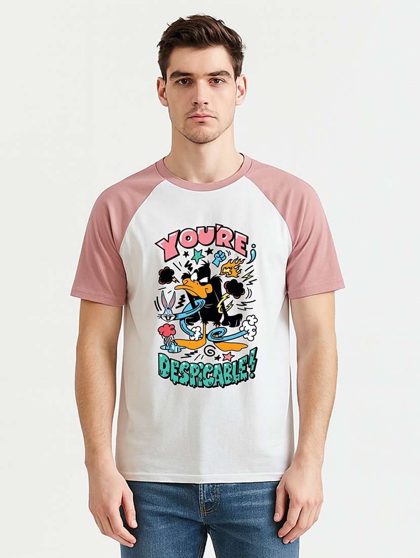 men color block raglan sleeve regular fit t-shirt