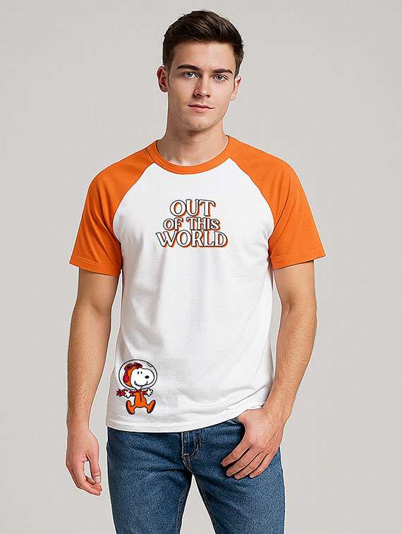 men color block raglan sleeve regular fit t-shirt