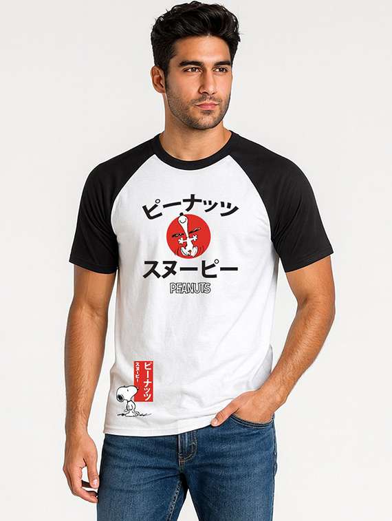 men color block raglan sleeve regular fit t-shirt