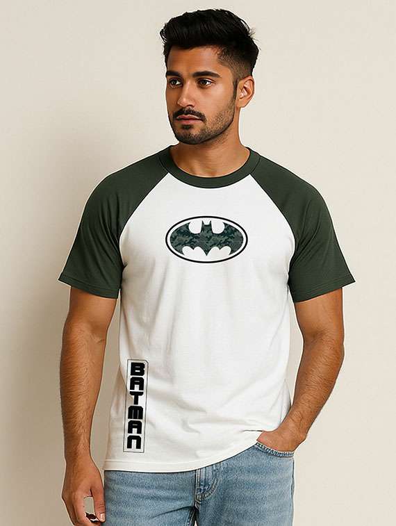 men color block raglan sleeve regular fit t-shirt