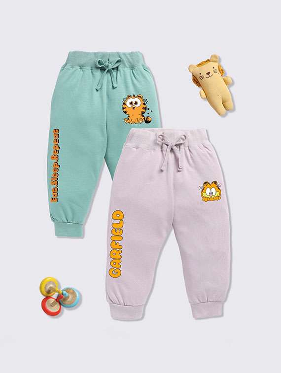 boys pack of 2 printed mid rise jogger