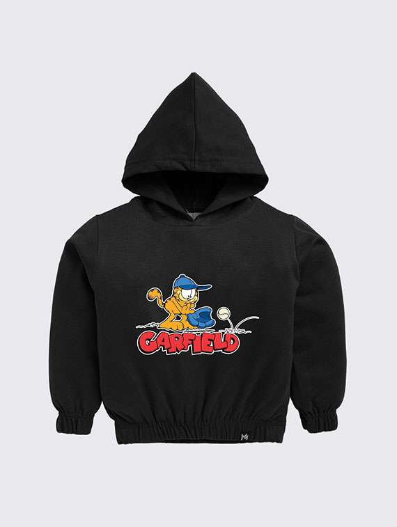 kids printed long sleeve hooded sweatshirt