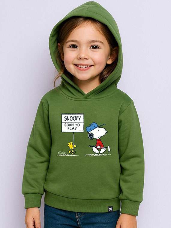 kids printed long sleeve hooded sweatshirt