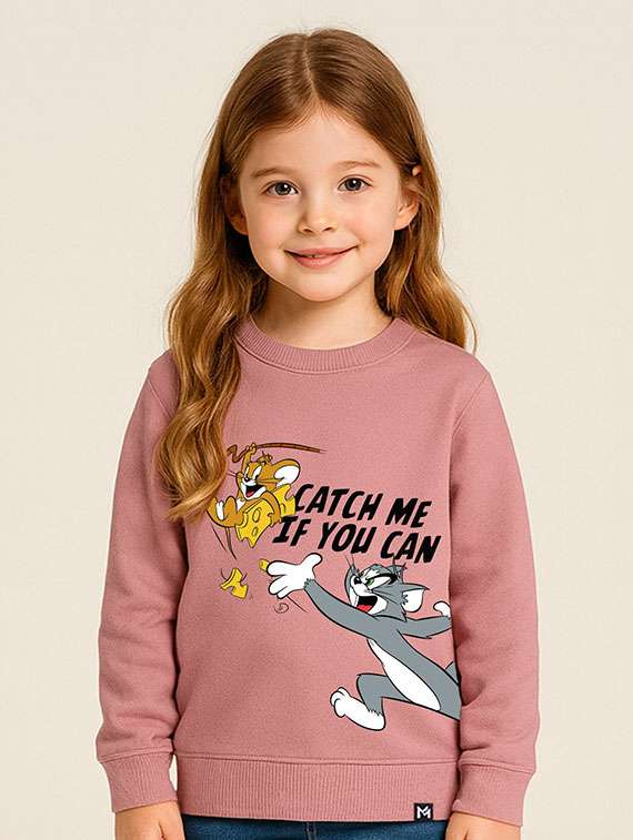 girls printed long sleeve sweatshirt