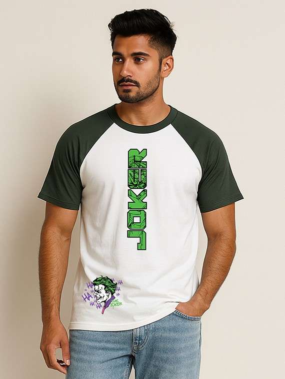 men color block raglan sleeve regular fit t-shirt