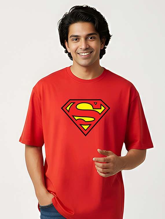 men chest print short sleeve oversized t-shirt