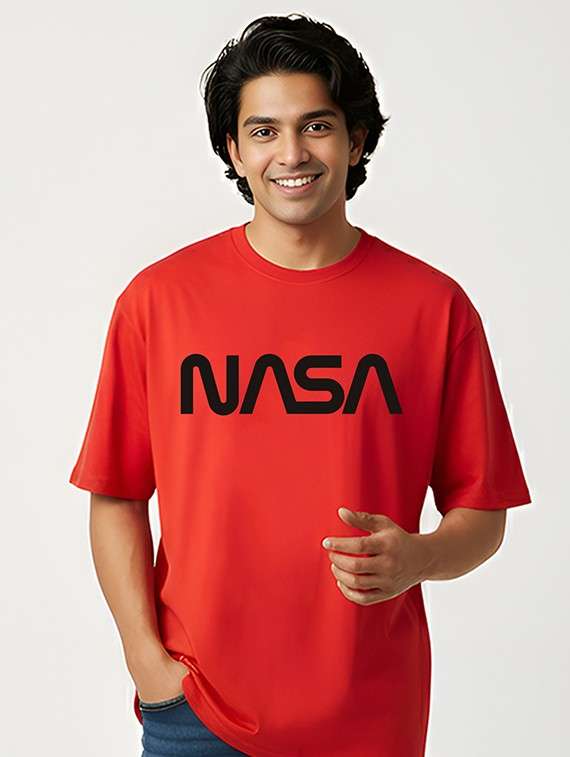 men chest print short sleeve oversized t-shirt