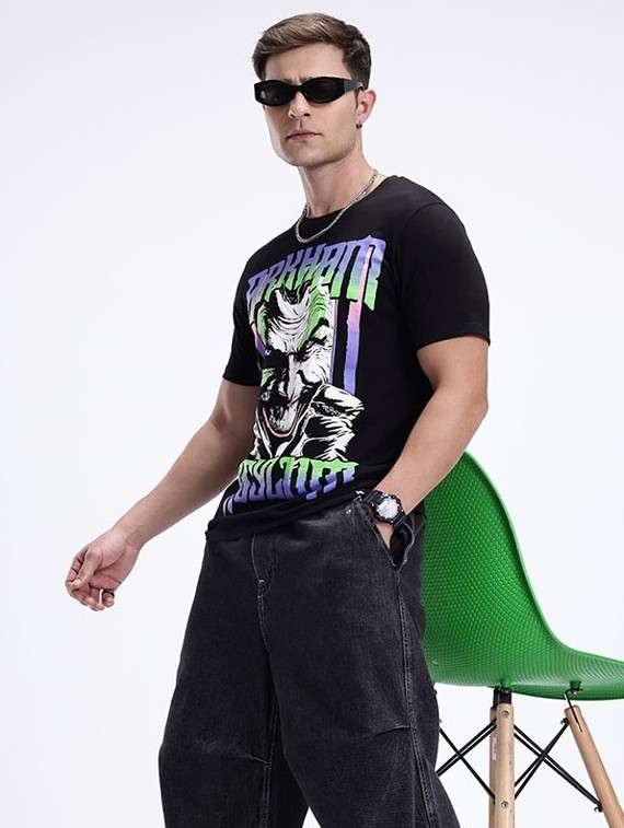 men front print short sleeve regular fit t-shirt