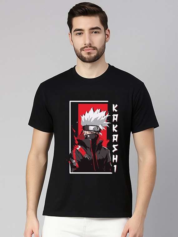 men front print short sleeve regular fit t-shirt