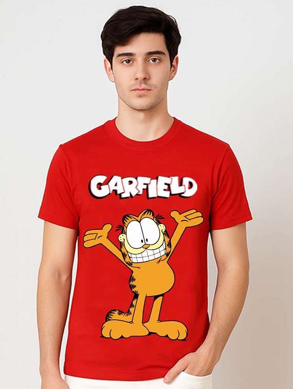 men front print short sleeve regular fit t-shirt