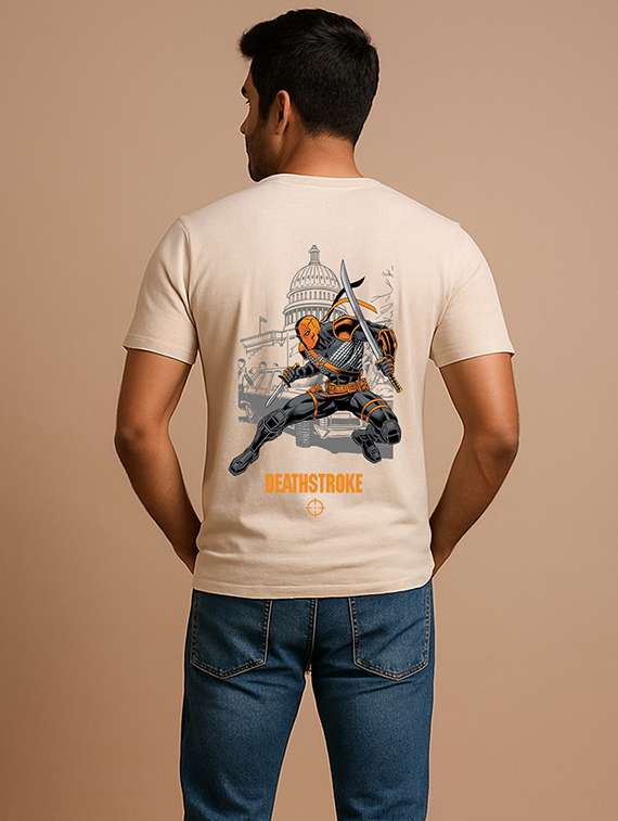 men front & back print short sleeve regular fit t-shirt - 22285231 -  Standard Image - 3