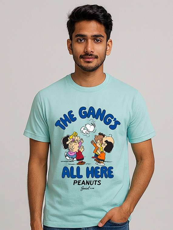 men front print short sleeve regular fit t-shirt