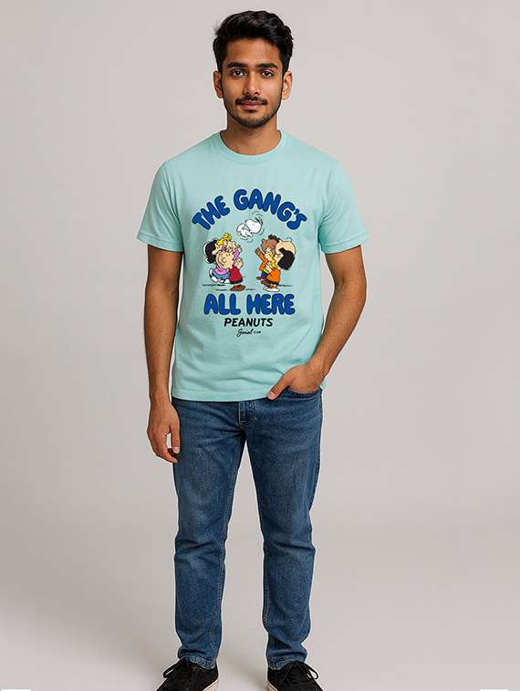 men front print short sleeve regular fit t-shirt - 22285236 -  Standard Image - 3