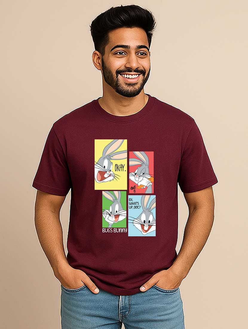 men front print short sleeve regular fit t-shirt