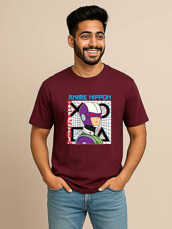 men front print short sleeve regular fit t-shirt