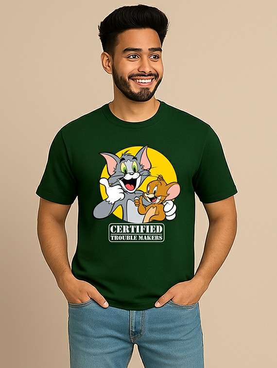 men front print short sleeve regular fit t-shirt