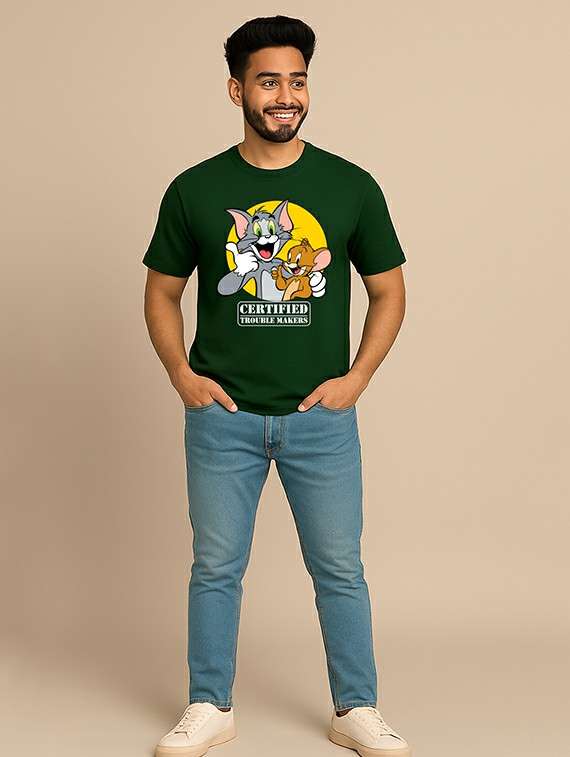 men front print short sleeve regular fit t-shirt - 22285316 -  Standard Image - 3