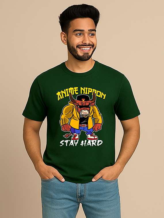 men printed short sleeve regular fit t-shirt