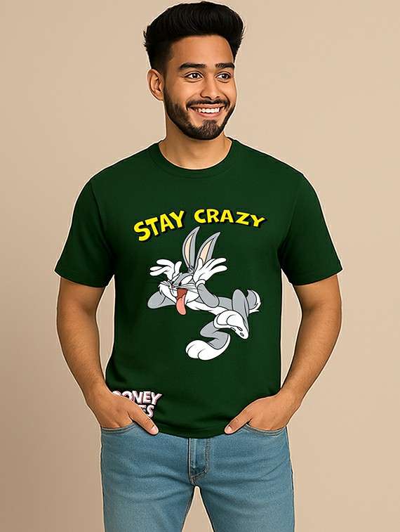 men front print short sleeve regular fit t-shirt